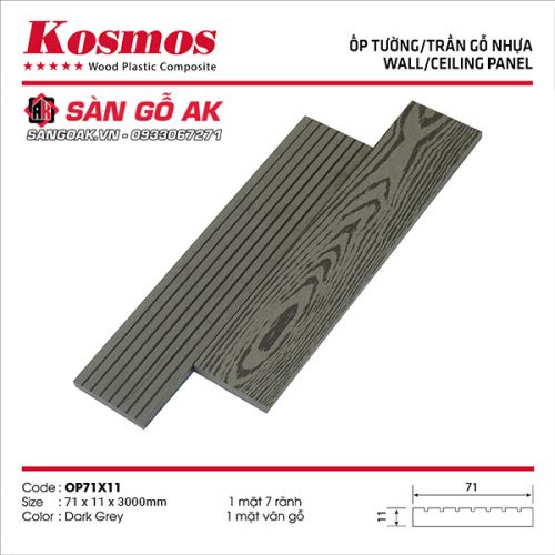 Thanh đa năng gỗ nhựa ngoài trời Kosmos OP71X11 Dark Grey