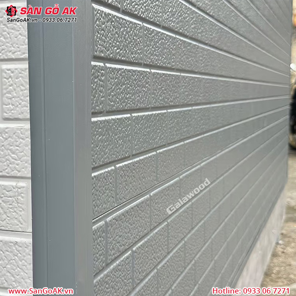 Công trình tấm Panel và nẹp V góc ngoài màu xám – bề mặt mờ