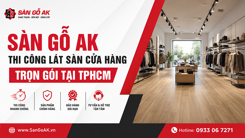SÀN GỖ AK - đơn vị thi công lát sàn cho cửa hàng tại TPHCM