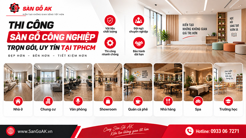 Thi công sàn gỗ công nghiệp trọn gói uy tín tại TPHCM