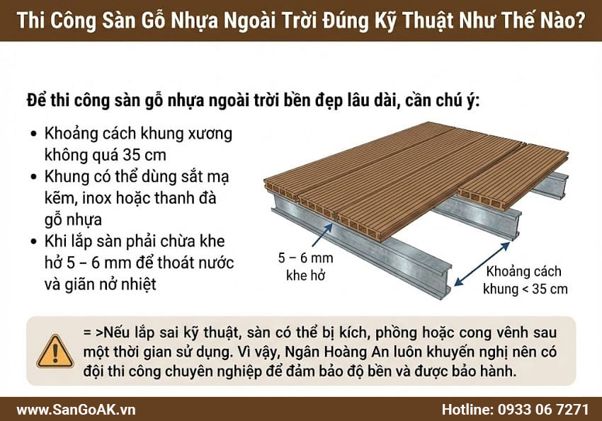 Thi Công Sàn Gỗ Nhựa Ngoài Trời Đúng Kỹ Thuật Như Thế Nào?