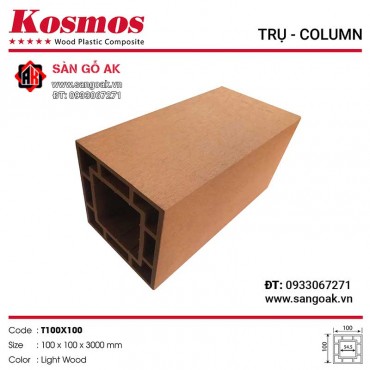 Trụ Pergola gỗ nhựa Kosmos - T100X100 Light Wood