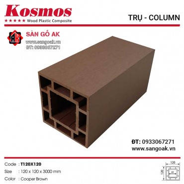 Trụ Pergola gỗ nhựa Kosmos - T120X120 Copper Brown