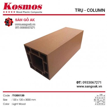 Trụ Pergola gỗ nhựa Kosmos - T120X120 Light Wood