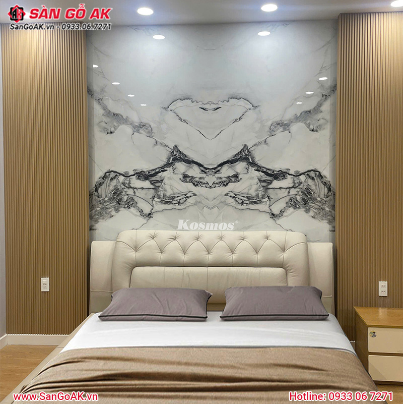 Tấm than tre Pandora sử dụng ốp vách đầu giường phòng ngủ