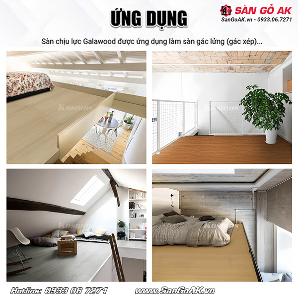Sàn chịu lực Galawood thường được ứng dụng làm gác lửng