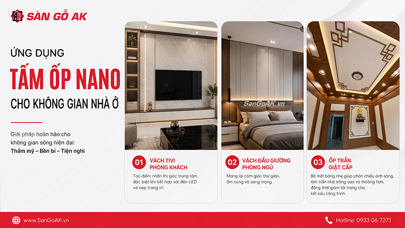 Ứng dụng tấm ốp Nano cho không gian nhà ở