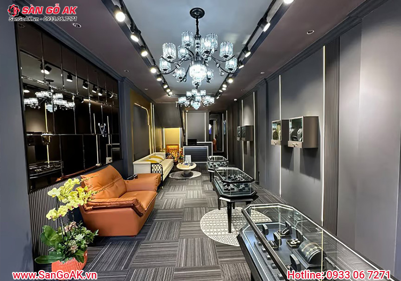 Tấm ốp than tre trang trí cửa hàng, showroom độc đáo, ấn tượng