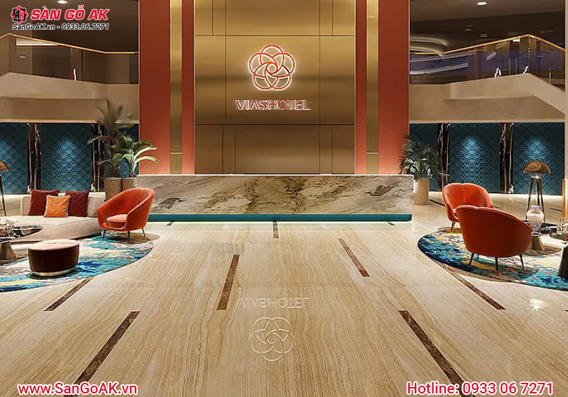 Trang trí nội thất khách sạn sang trọng với tấm ốp than tre