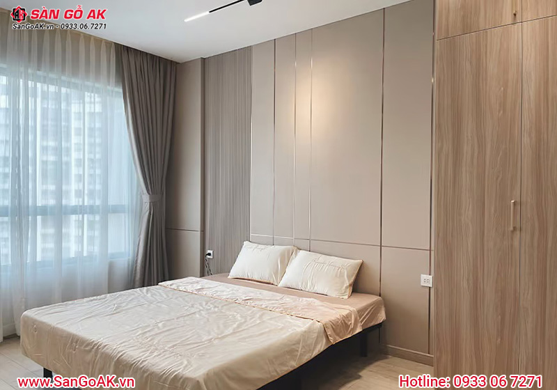 Tấm than tre dùng để ốp vách đầu giường phòng ngủ