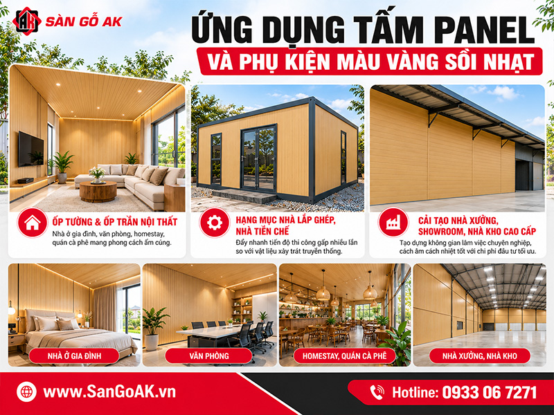 Ứng dụng tấm Panel và phụ kiện trong các công trình