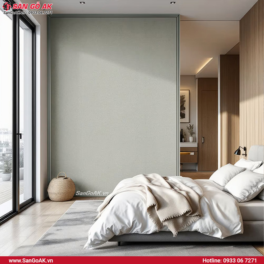 Ứng dụng vách ngăn nhựa vân vải cho phòng ngủ