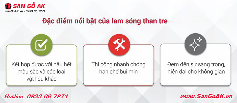 Đặc điểm nổi bật tấm ốp lam 6 sóng than tre vân giấy trắng 6S821