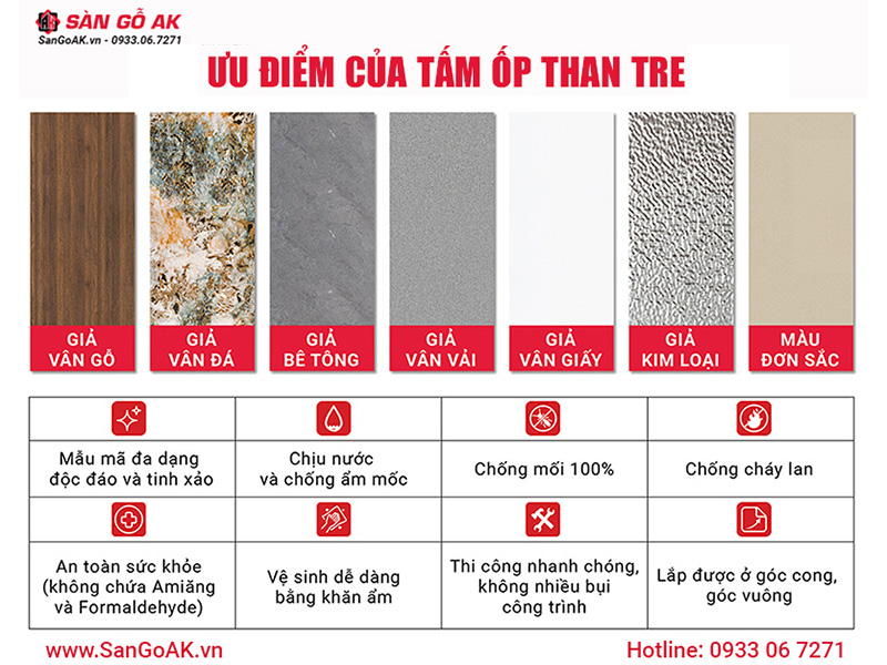 Ưu điểm của tấm ốp than tre