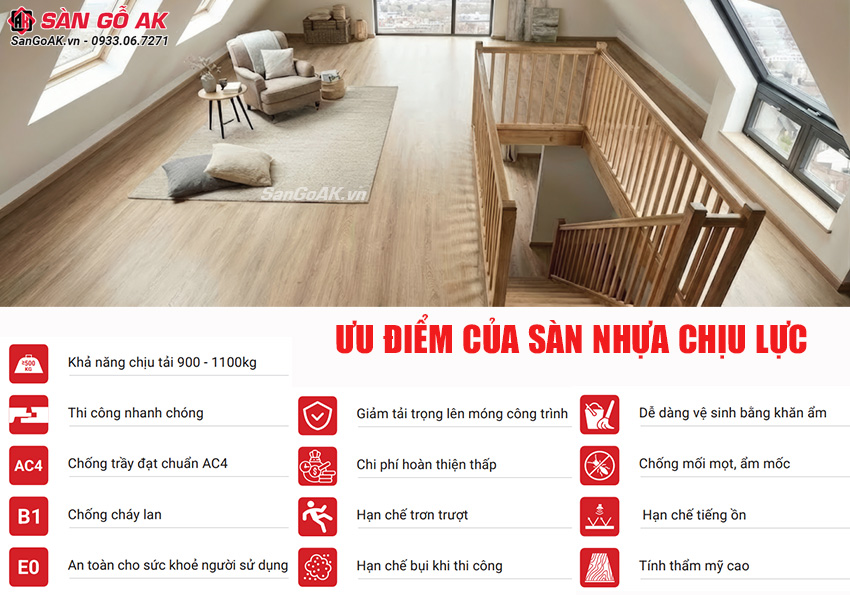 Sàn chịu lực có nhiều ưu điểm vượt trội so với vật liệu truyền thống