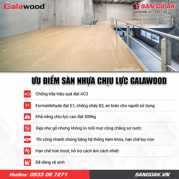  Sàn chịu lực Galawood sở hữu nhiều ưu điểm vượt trội