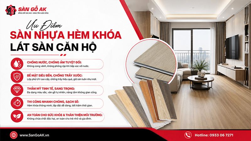 Ưu đểm sàn nhựa hèm khóa lát sàn căn hộ