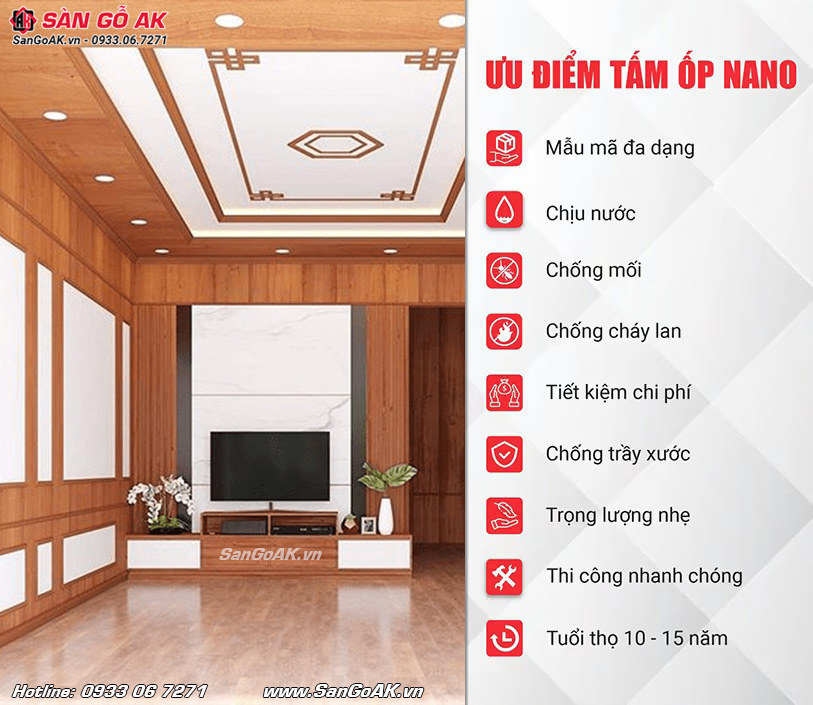 Tấm ốp Nano giá rẻ có nhiều ưu điểm nổi bật trong trang trí nội thất