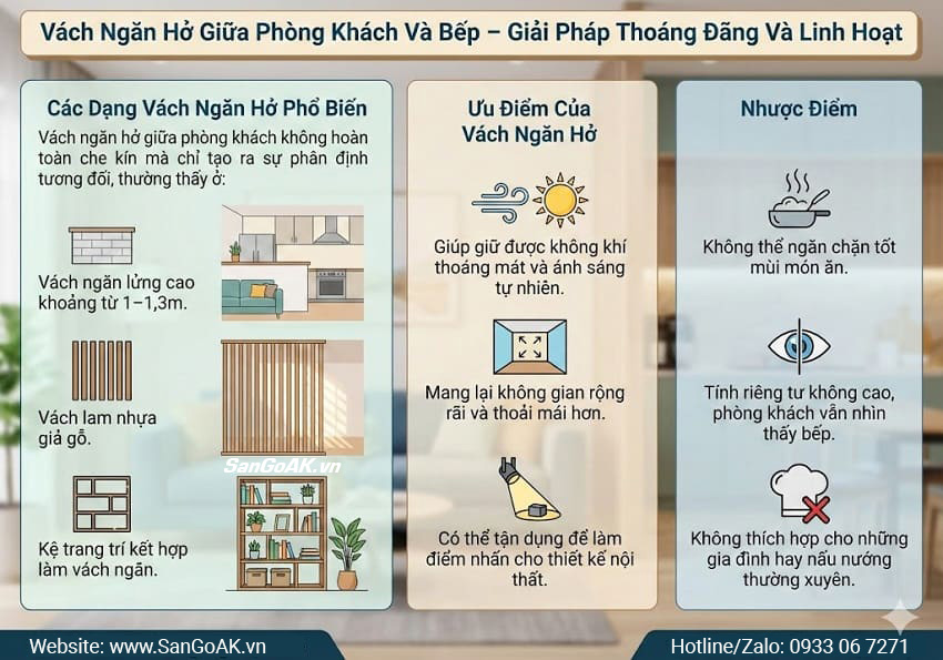  Vách Ngăn Hở Giữa Phòng Khách Và Bếp – Giải Pháp Thoáng Đãng Và Linh Hoạt