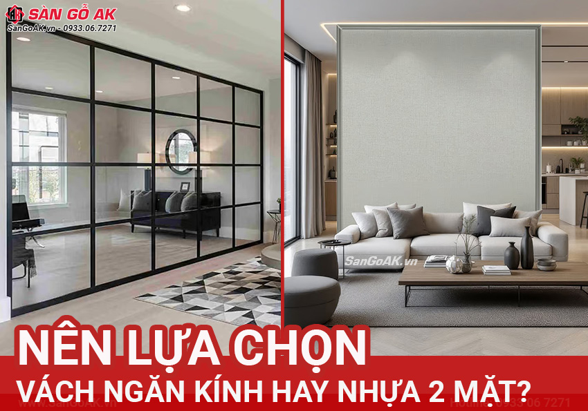 Vách ngăn kính và vách ngăn nhựa 2 mặt là các giải pháp ngăn không gian hiện đại